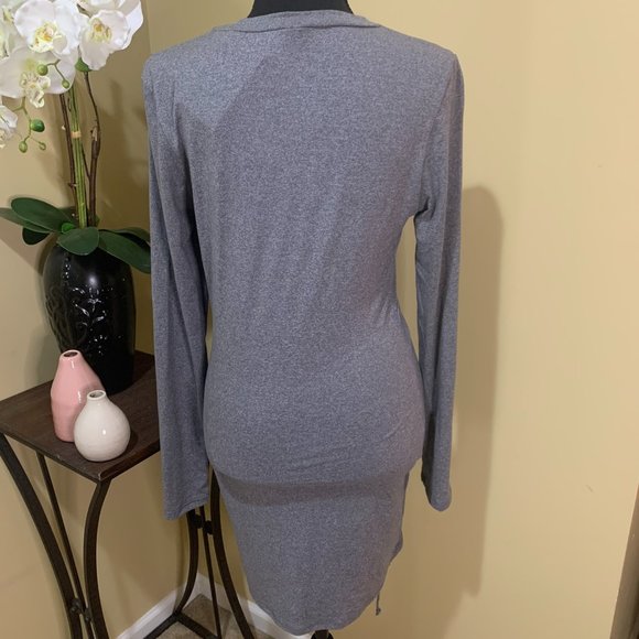 Grey "Baby Girl" Ruched Dress - Picture 2 of 2